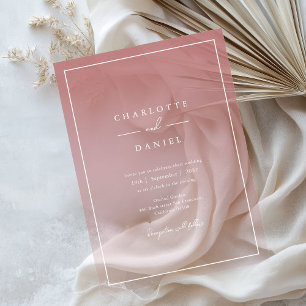 Invitations En Acrylique Élégant Rose Dusty Mariage dégradé