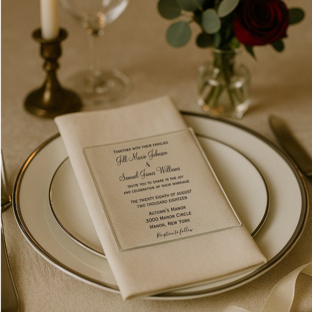 Invitations En Acrylique Élégant script moderne (Créateur téléchargé)