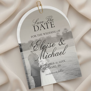 Invitations En Acrylique Élégant Script Neutre Tan Gradient Enregistrer La 