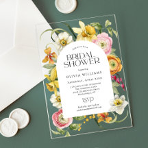 Elegant Spring Watercolor Floral Bridal Shower