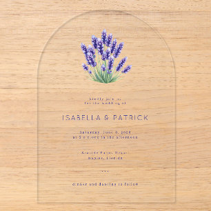 Invitations En Acrylique Élégante Fleur de Lavande