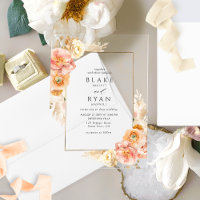 Elégante Pêche, crème et Mariage floral jaune