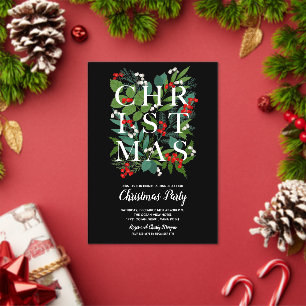 Invitations En Acrylique Élégante verdure NOËL
