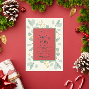 Invitations En Acrylique Élégantes fêtes de Noël d'eucalyptus