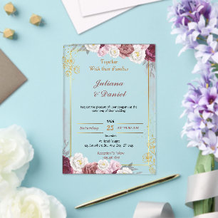 Invitations En Acrylique Élégants ensemble avec leurs familles Mariage