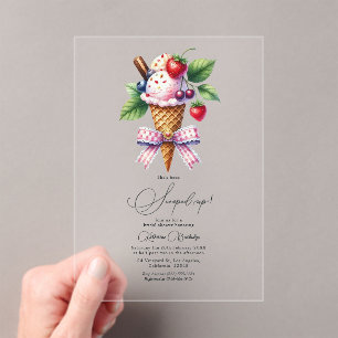 Invitations En Acrylique "Elle a été cueillie !" Ice Cream Enterrement de V