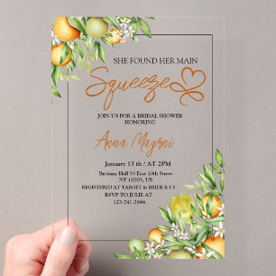 Invitations En Acrylique Elle a trouvé sa douche de mariée de serrage princ