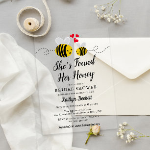 Invitations En Acrylique Elle a trouvé son miel Réception de mariage modern