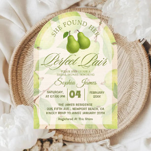 Invitations En Acrylique Elle a Trouvé Son Poire Parfait Élégant Baby Showe