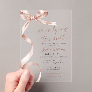 Invitations En Acrylique Elle est en train de nouer la Fête des mariées du 