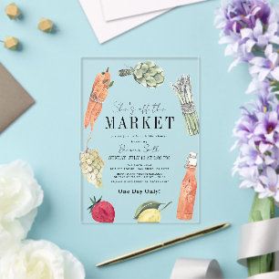 Invitations En Acrylique Elle est hors du marché Mariage de fermiers Fête d