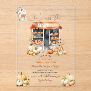 Invitations En Acrylique Elle est hors du marché Shower d'automne Citrouill