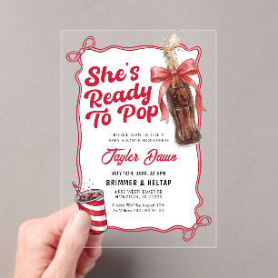 Invitations En Acrylique Elle est prête à faire éclater Baby Shower au Cola