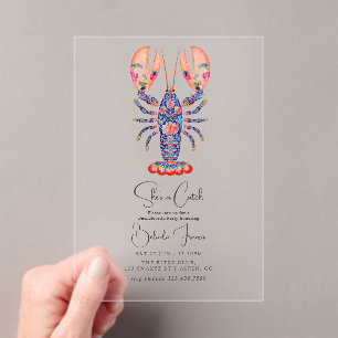 Invitations En Acrylique Elle est un parti de célibataire Catch Coastal