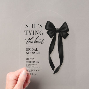 Invitations En Acrylique Elle Noue Le Nœud Baby Shower