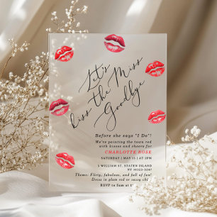 Invitations En Acrylique Embrassez la Miss Goodbye Typographie Enterrement 
