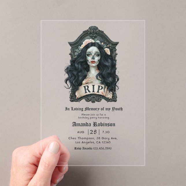 Invitations En Acrylique En Mémoire Affectueuse de Ma Fête d'Anniversaire G (In situ (ordinateur de poche))