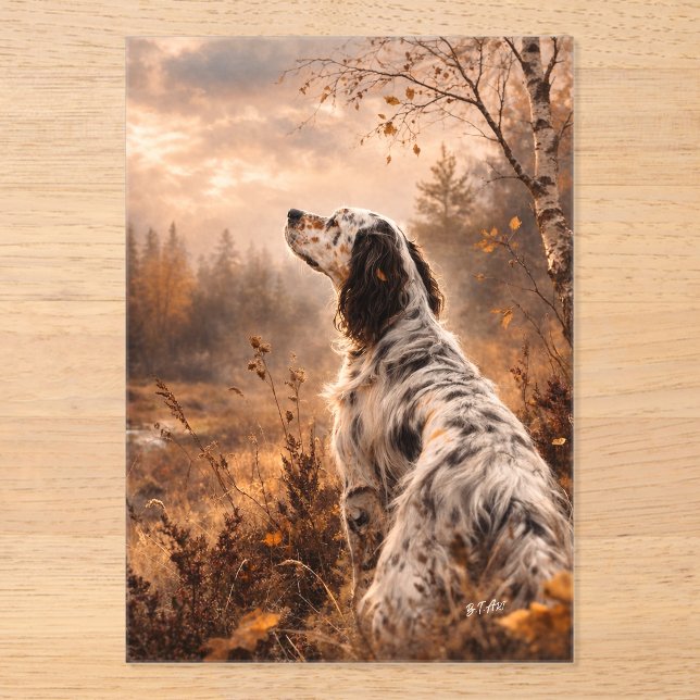 Invitations En Acrylique English Setter (Recto)