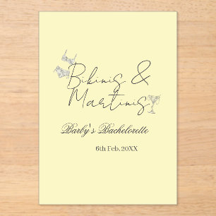 Invitations En Acrylique enterrement de vie de jeune fille Bikins & Martini
