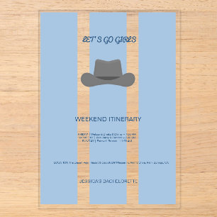 Invitations En Acrylique Enterrement de Vie de Jeune Fille en Acrylique Cow