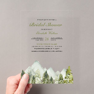 Invitations En Acrylique Enterrement de vie de jeune fille en forêt de pins