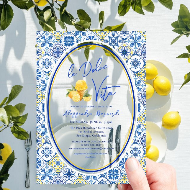 Invitations En Acrylique Été italien La Dolce Vita Fête des mariées (Créateur téléchargé)