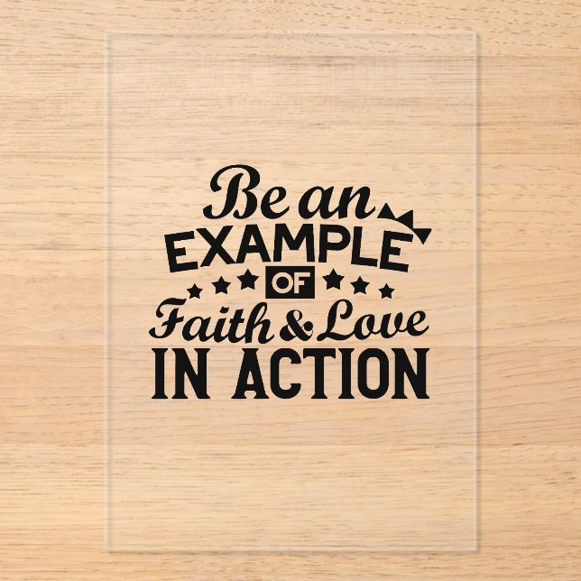 Invitations En Acrylique Être un exemple de foi et d'amour en action (Recto)