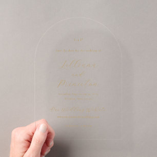 Invitations En Acrylique Événement classique de monogramme neutre pour mari