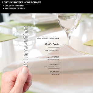 Invitations En Acrylique Événements d'entreprise Acrylic Clear Tech Innovat