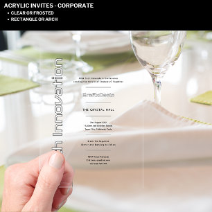 Invitations En Acrylique Événements d'entreprise Acrylic Clear Tech Innovat