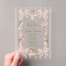 Faire Dessin Ruban Coquette de la Forêt Baby Showe