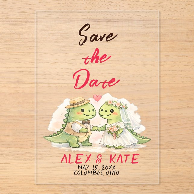 Invitations En Acrylique Faire part de mariage drôle  (Recto)