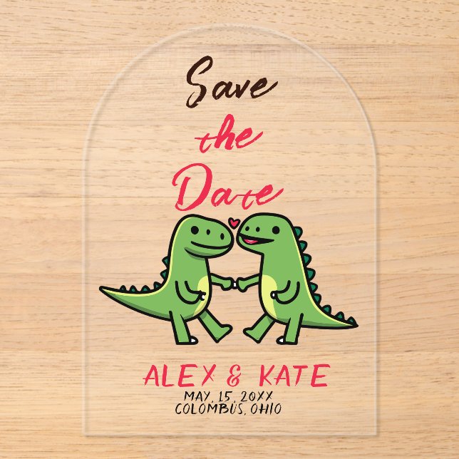 Invitations En Acrylique Faire part de mariage drôle (Recto)