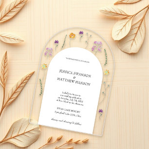 Invitations En Acrylique Fairy Garden Aquarelle Mariage Floral
