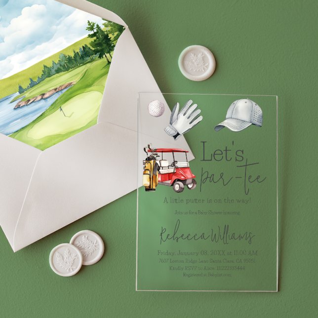 Invitations En Acrylique Faisons un Par-Tee Fête de Naissance de Bébé Thème (Créateur téléchargé)