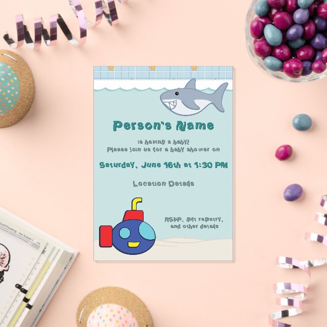 Invitations En Acrylique Fantasies de bain Baby Shower (Insitu (Célébration))