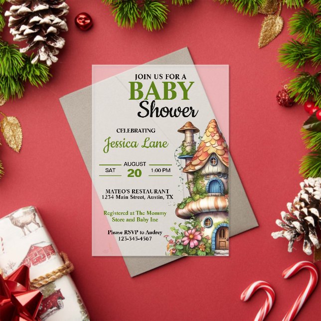 Invitations En Acrylique Fantasy Magical Fairy House Baby Shower (Insitu (vacances))