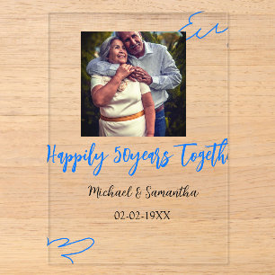 Invitations En Acrylique félicitations pour les 50 ans de mariage photo de 