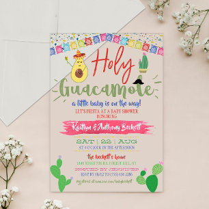 Invitations En Acrylique Fête Bébé Mexicaine Holy Guacamole