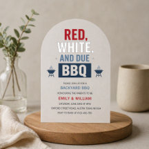 Fête bébé moderne Red White and Due BBQ Shower