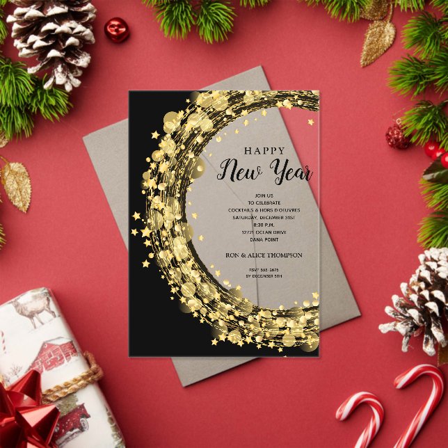 Invitations En Acrylique Fête chic du Nouvel An (Insitu (vacances))