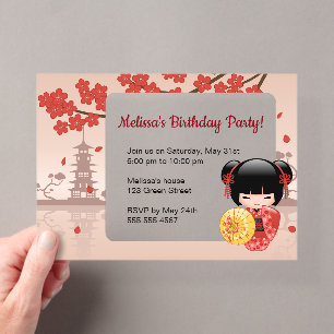 Invitations En Acrylique Fête d'anniversaire à la fenêtre transparente de S
