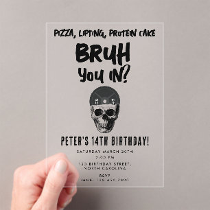 Invitations En Acrylique Fête d'anniversaire d'adolescent Garçons Teen Boy