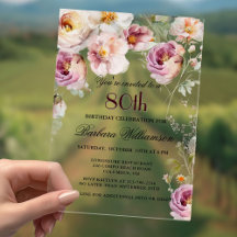 Fête d'anniversaire de 80 ans aux fleurs sauvages
