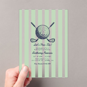 Invitations En Acrylique Fête d'anniversaire de golf au Country Club Prépar