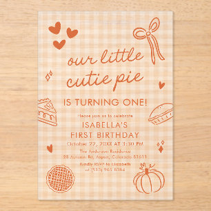 Invitations En Acrylique Fête d'anniversaire de notre petit chou à l'automn