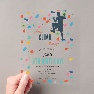 Invitations En Acrylique Fête d'anniversaire de petits enfants mignons pour