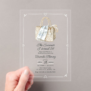 Invitations En Acrylique Fête d'anniversaire d'été sur la plage de l'ancien