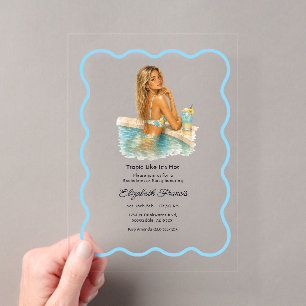 Invitations En Acrylique Fête de Bachelorette Tropic Like It's Hot au Pisci
