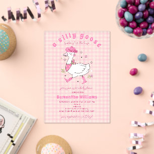 Invitations En Acrylique Fête de Bébé Fille Western Gingham à l'Américaine 